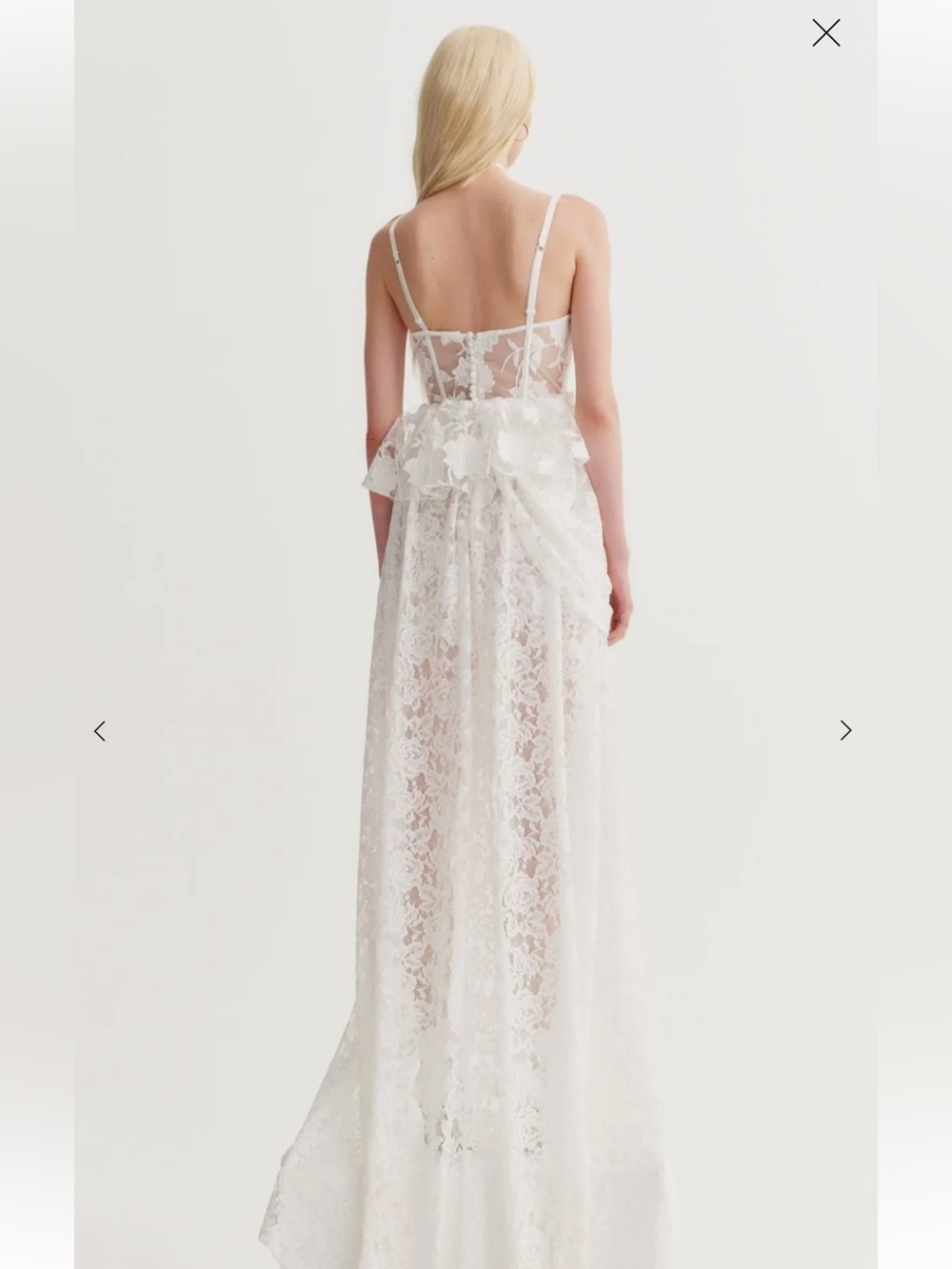 For Love & Lemons White Lace Bridal Dress with Corset Bodice - Picture 2 of 4